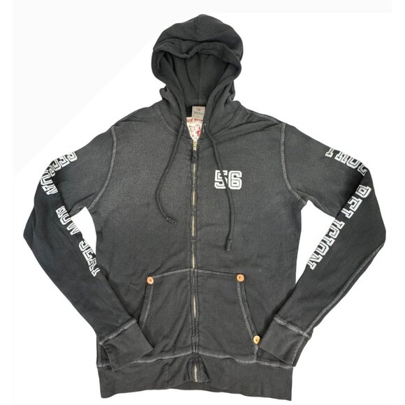 True Religion Other - NWOT True Religion Mens Older Hoodie Jacket XL Black W/Graphics Comfy Casual